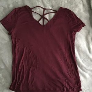 Maroon short sleeve top